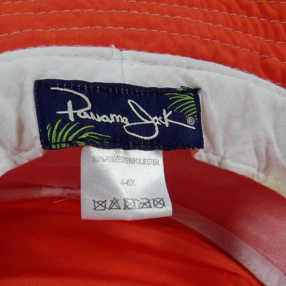 Panama Jack Unisex Kids Orange Coral Color Bucket Hat Size 4 - 6X - Picture 8 of 9